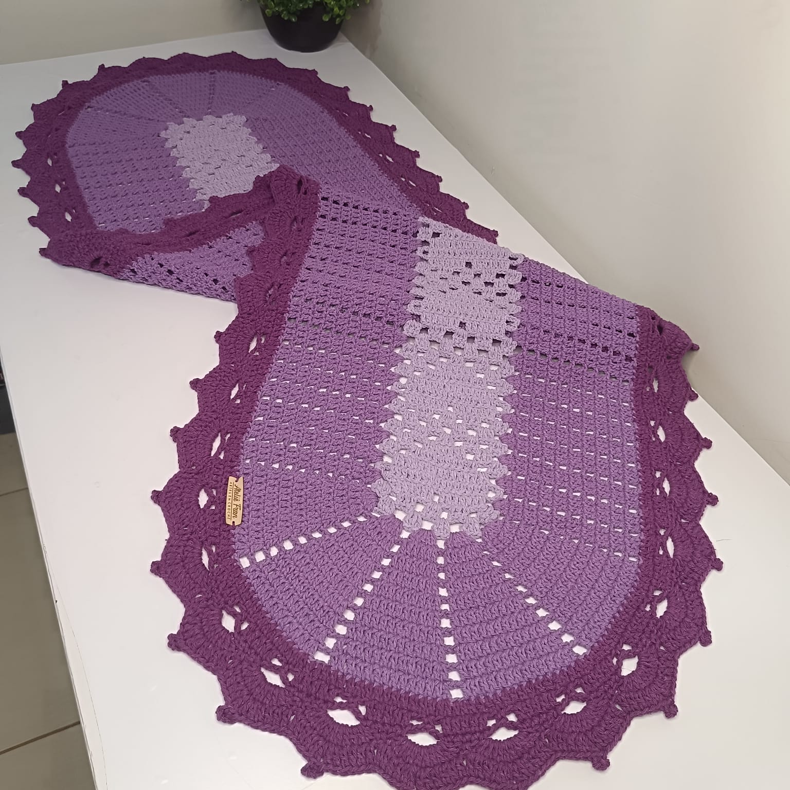 Jogo de Cozinha em Crochê - Lilás Claro e Escuro - Image 3